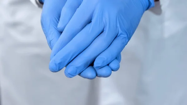 Kirurgen Händer Medicinska Handskar Hand Patienter Hälsa Välgörenhet Donation — Stockfoto