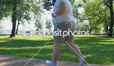 Şişko çift park, çalışan ağırlık, sabah egzersiz ve spor kaybetmek çalışılıyor