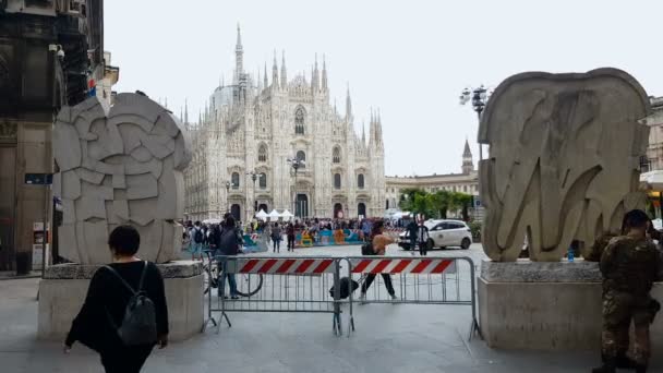 Milano Italien Circa Maj 2018 Sightseeing Staden Duomo Milano Cathedral — Stockvideo