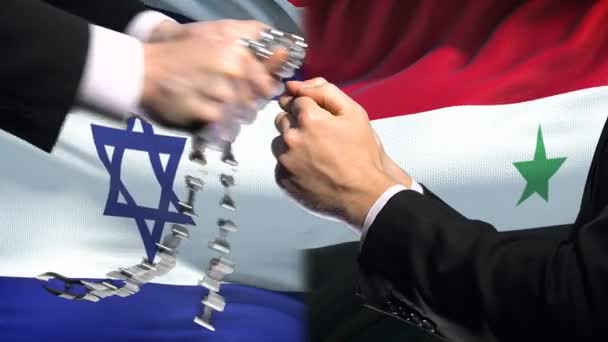 Israel Sanktioner Syrien Kedjade Armar Politiska Eller Ekonomiska Konflikter Handel — Stockvideo