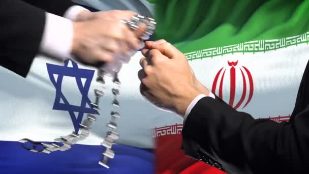 Israel Sanktioner Iran Kedjade Armar Politiska Eller Ekonomiska Konflikter Handel — Stockvideo