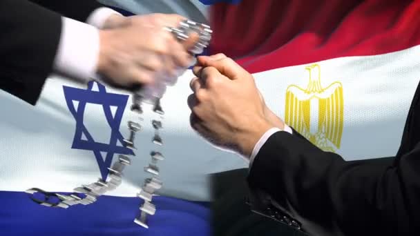 Israel Sanktioner Egypten Kedjade Armar Politiska Eller Ekonomiska Konflikter Handel — Stockvideo