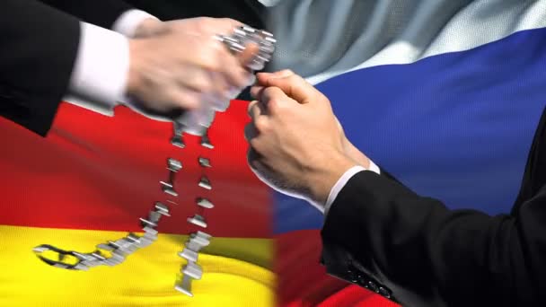 Duitsland Sancties Rusland Geketende Wapens Politieke Economische Conflict Verbod — Stockvideo