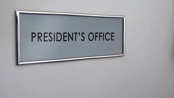 President Office Door Head State Political Leader Country Elections — Stock Photo, Image