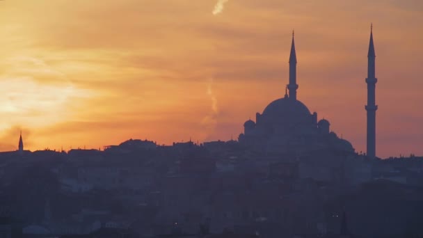 Blå Moskén Landmarken Istanbul Turkiet Vid Gryningen Turistattraktion Timelapse — Stockvideo