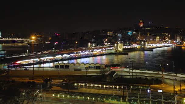 Gece Trafik Hızları Metropolde Işıklı Şehir Hatları Meşgul Hayat Bulanık — Stok video