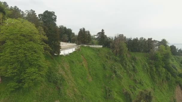 Jardin Botanique Vert Batumi Avec Tunnel Ferroviaire Long Littoral Géorgie — Video