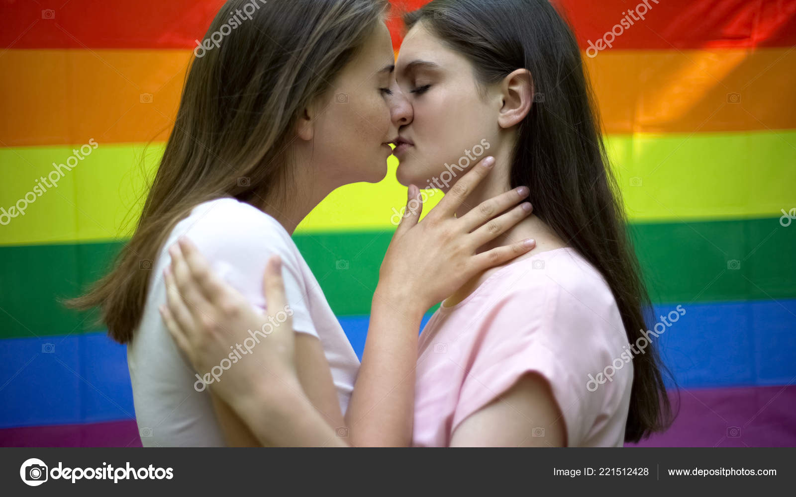 Tender Lesbian Kiss