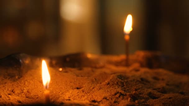 Inflammerad Ljus Symbol För Kristna Religion Tro Välsignelse Och Healing — Stockvideo