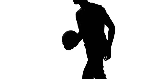 Black White Male Training Ball Healthy Lifestyle Sport Basketball — Stock Photo, Image