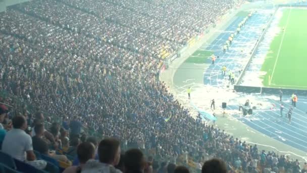 Kyiv Ukraine Circa September 2018 Football Match Stadium Crowd Fans — Stock Video