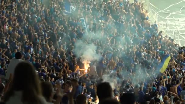 Kyiv Ukraine Circa Septembro 2018 Jogo Futebol Estádio Fãs Futebol — Vídeo de Stock