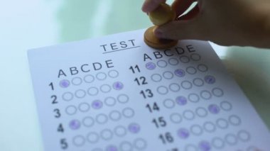 B sınıf test kağıt, başarı değerlendirmesi sonucu, giriş sınavları için puanı geçen üzerinde