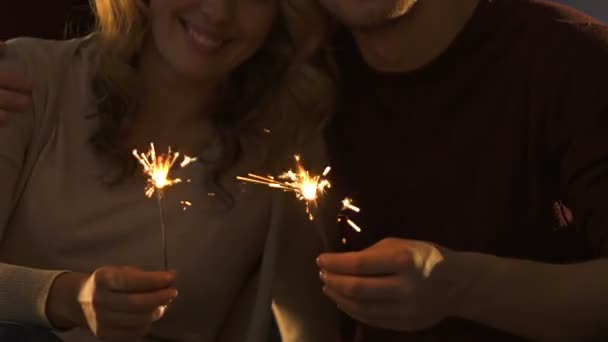 最愛のカップルを保持ベンガル 冬の祭りを一緒に祝うクリスマス — ストック動画