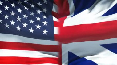 Amerika Birleşik Devletleri ve İngiltere bayrakları arka plan, diplomasi, ekonomik ilişkiler