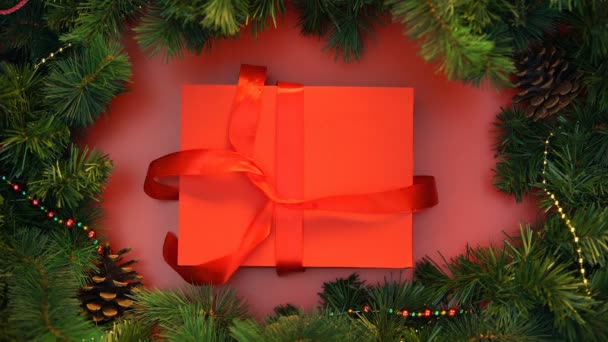 Ładny Prezent Unboxing Słodki Pierniki Ciasteczka Pojawiające Się Wewnątrz Xmas — Wideo stockowe