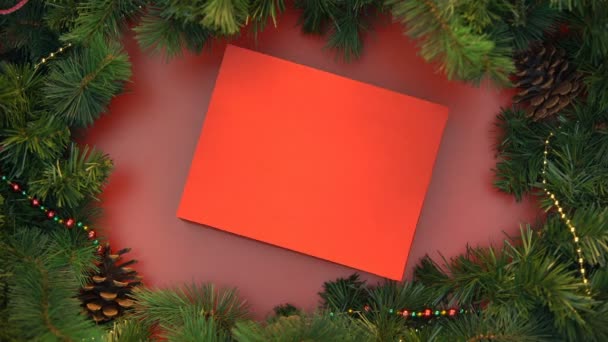 Geschenkbox Mit Frischen Lebkuchen Verpackung Mit Roter Schleife Stop Motion — Stockvideo