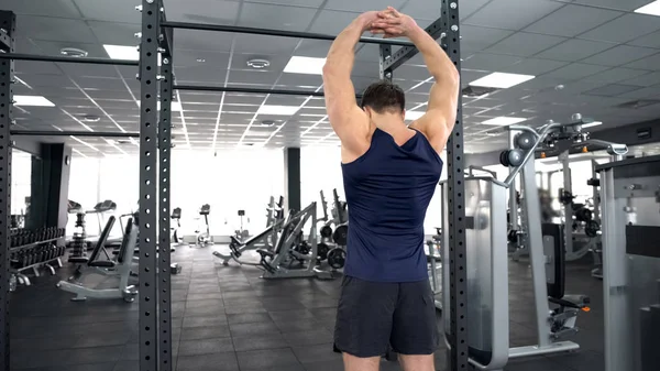 Αρσενικό Αθλητή Προθέρμανση Πριν Την Προπόνηση Γυμναστήριο Fitness Lifestyle Bodybuilding — Φωτογραφία Αρχείου