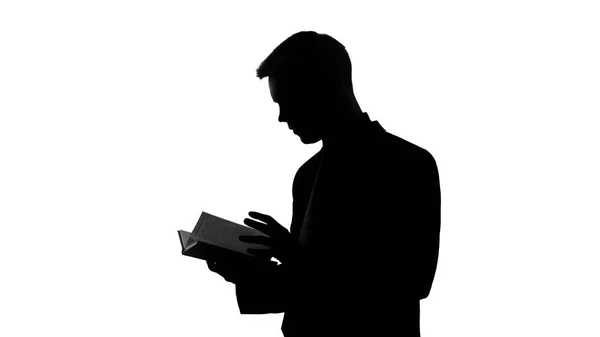 Businessman Silhouette Looking His Notes Checking Schedule Future — Stock Photo, Image