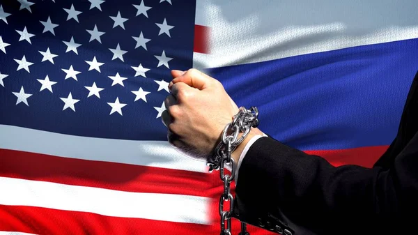 Vereinigte Staaten Sanktionieren Russland Angekettete Waffen Politische Oder Wirtschaftliche Konflikte — Stockfoto