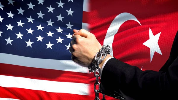 Amerika Birleşik Devletleri Türkiye Zincirleme Silah Çatışma Siyasi Veya Ekonomik — Stok fotoğraf