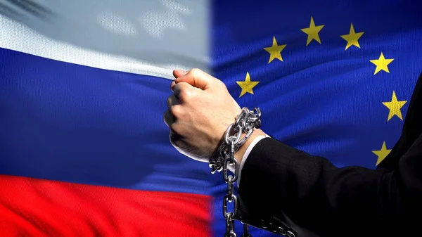 Ryssland Sanktioner Eropean Unionen Kedjade Armar Politiska Eller Ekonomiska Konflikter — Stockfoto