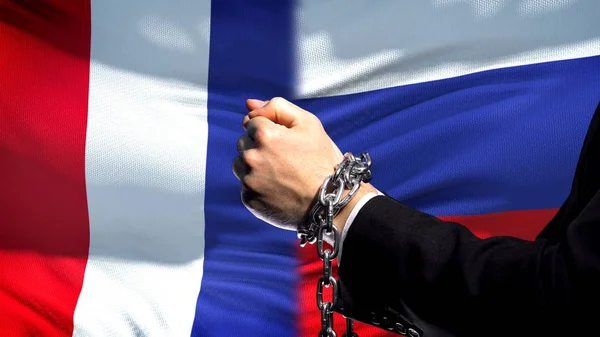 Ranska Pakotteet Venäjä Kahlittu Aseet Poliittinen Tai Taloudellinen Konflikti Kauppakielto — kuvapankkivalokuva