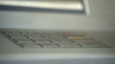 Otomatik vezne makinesi, Atm, düğmeleri Close-up güvenli para çekme