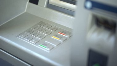 Otomatik vezne makinesi, Atm, düğmeleri Close-up güvenli para çekme