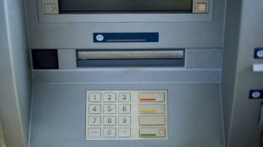 Otomatik vezne makinesi, Atm, düğmeleri Close-up güvenli para çekme