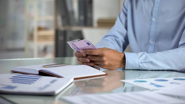 Personalplanung Budget Zählen Euro Büro Kleine Unternehmen Einkommensverteilung — Stockfoto