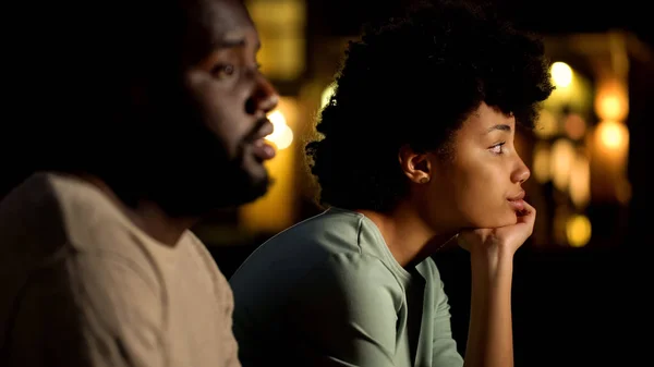 Disappointed Woman Failed Blind Date Relations Difficulties Awkward Moment — Stock Photo, Image