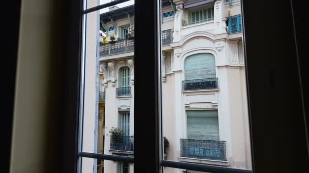 Fachada Edificio Francés Hermosa Arquitectura Hotel Lujo Alquiler Bienes Raíces — Vídeo de stock