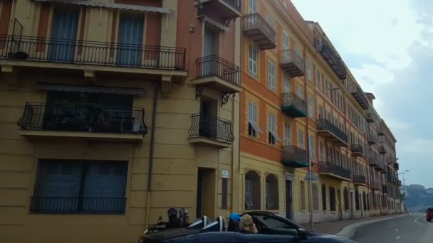 Традиційні Будівлі Вулиці Ніцци Відпустку Франція Європейська Культура Подорожі — стокове відео