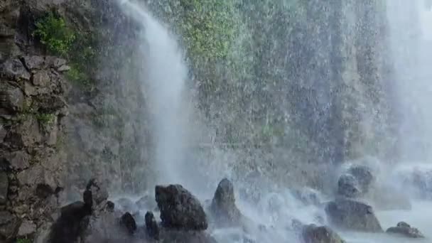 Castello Collina Cascata Nel Famoso Parco Nizza Francese Visite Turistiche — Video Stock