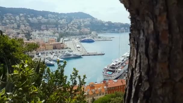 Ωραίο Λιμάνι Αξιοθέατα Τοποθετήστε Γαλλία Θαλάσσια Συγκοινωνία Κρουαζιέρα Αναψυχής Μαρίνα — Αρχείο Βίντεο