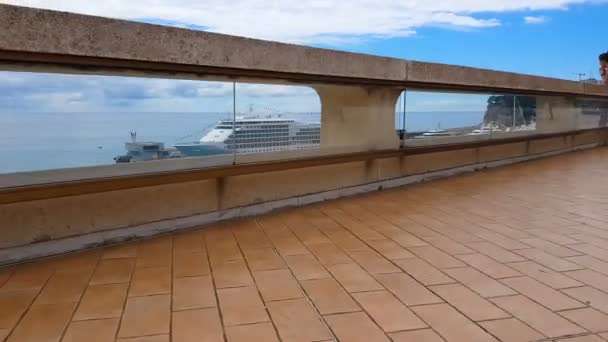 Luxury Cruise Liner Mediterranean Sea Port Romantic Voyages Couples — Stock Video