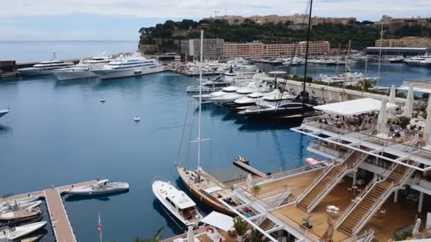 Elite Jacht Miejsc Parkingowych Europejskim Ośrodku Przewodnikiem Rejs Pokładzie Dla — Wideo stockowe
