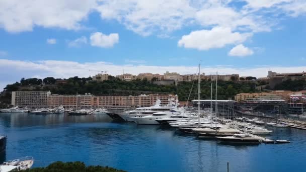 Expensive Yachts Parked Port Yacht Club European Resort Private Property — Stock Video