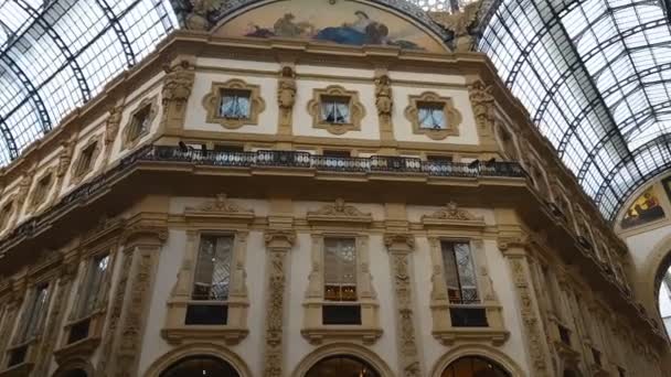 Galleria Vittorio Emanuele Freskler Kabartmaları Güzel — Stok video