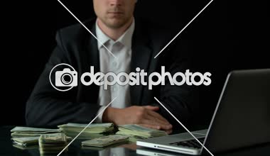 Dizüstü bilgisayar, tablo, iş kaybolan para iflas oturan