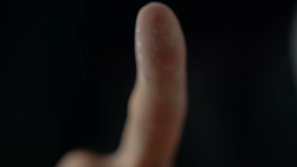 Відбиток Пальця Залишається Екрані Особисті Дані Інноваційні Технології Майбутнього — стокове відео