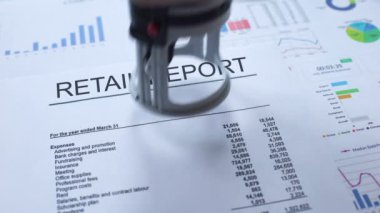 Onaylı raporu perakende, mühür resmi belge, istatistik damgalama ver.
