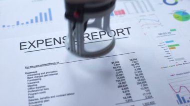 Gider raporu onayladı, mühür resmi belge, istatistik damgalama ver.