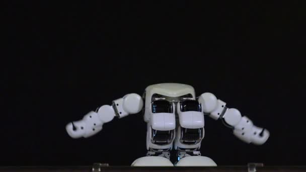 Μελλοντική Τεχνολογία Ρομπότ Μοντέλο Κάμψη Στο Φως Αναβοσβήνει Τεχνητής Νοημοσύνης — Αρχείο Βίντεο