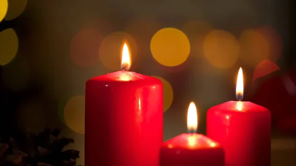 Красиві Свічки Горять Створюють Спокійну Розслаблюючу Атмосферу Спа Салон — стокове фото