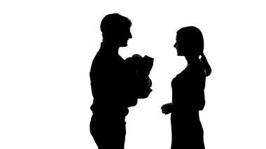 Yeni doğan bebek mutlu baba, surrogacy düzenlemesi, anlaşma için bir kadın