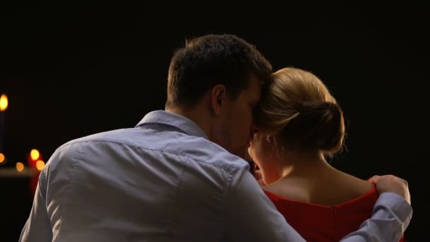 Passionate Man Whispering Beautiful Ladys Ear Couple Spending Nice Time — Stock videók