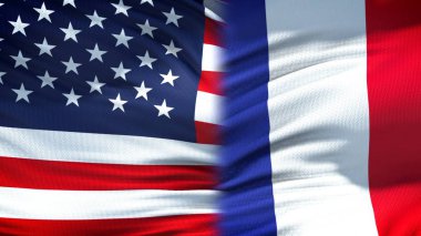 Amerika Birleşik Devletleri ve Fransa bayrakları arka plan, diplomatik ve ekonomik ilişkileri