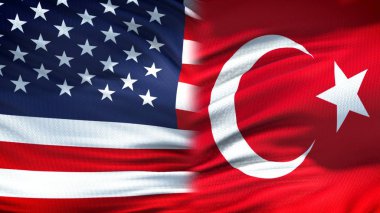 Amerika Birleşik Devletleri ve Türkiye bayrakları arka plan, diplomatik ve ekonomik ilişkileri